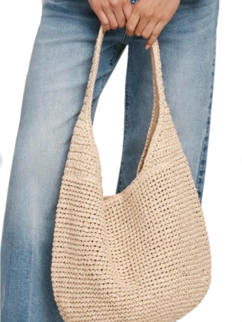 Banana Republic Cream Woven Shoulder Bag - Picture 2 of 3